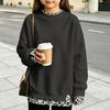 Big Girls Casual Printed Two-Piece Look Pullover Top with Neck and Loose Fit for Everyday Wear