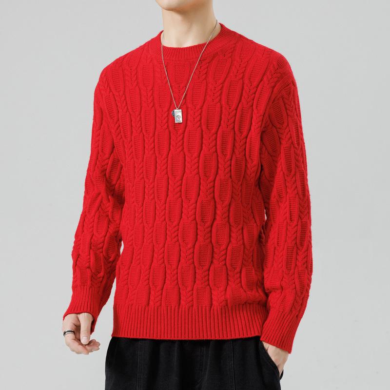 Hot Sale, New Knitted Crew Neck Sweater in Autumn and Winter, Men's Bottom Knitted Sweater and Sweater