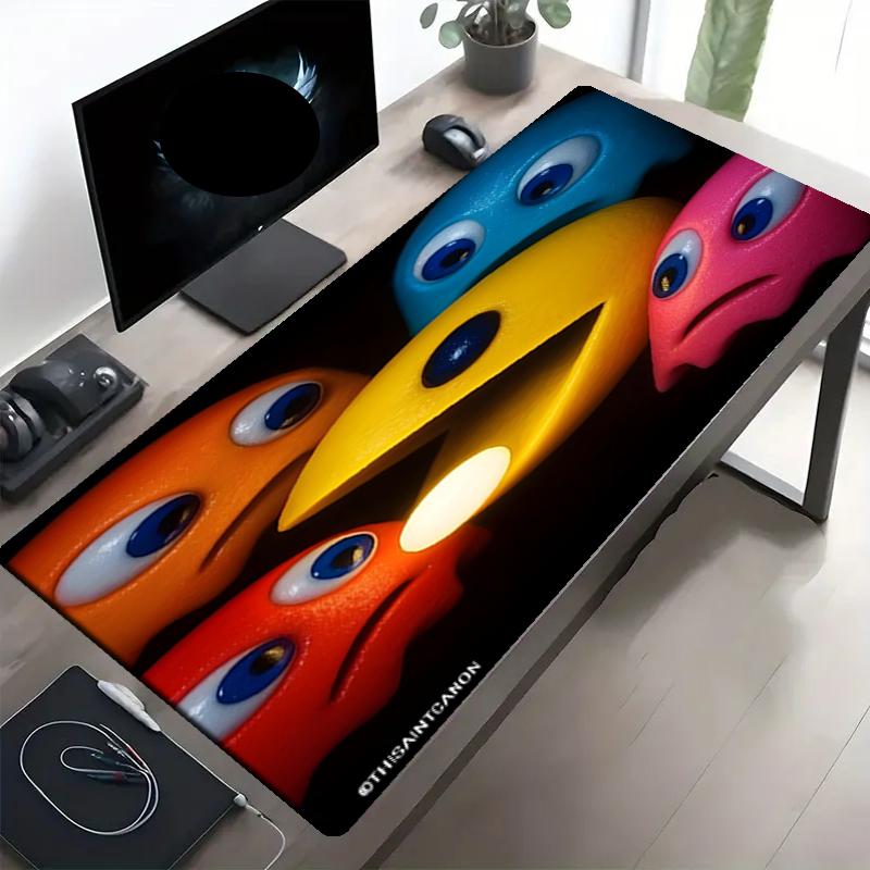 PAC Print Mouse Pad, Anti‑Slip Desktop keyboard Mat, for PC Laptop Gaming Working Daily Use, Cool Festival Surprise Gift