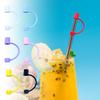 5Pcs Silicone Straw Cover for 8mm Large Diameter Straws Toppers U-Shaped Lanyard Straw Lid Dust-Proof Reusable Straw Protector for Glass Stainless