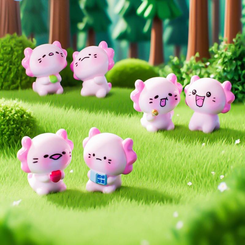 6 sztuk Mini Żywiczne Figurki Salamandry Miniature Dekoracja do Ogrodu na Talerzu Mikro Krajobraz Ozdoba do Ogrodu w Filiżance Biurko Ozdoba z Salamandrą