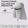 1Pcs UPF50+ Sun Hat Breathable Sweat-Absorbent Face Cover Foldable Brim Water-Resistant Full Face Sun Protection Cycling