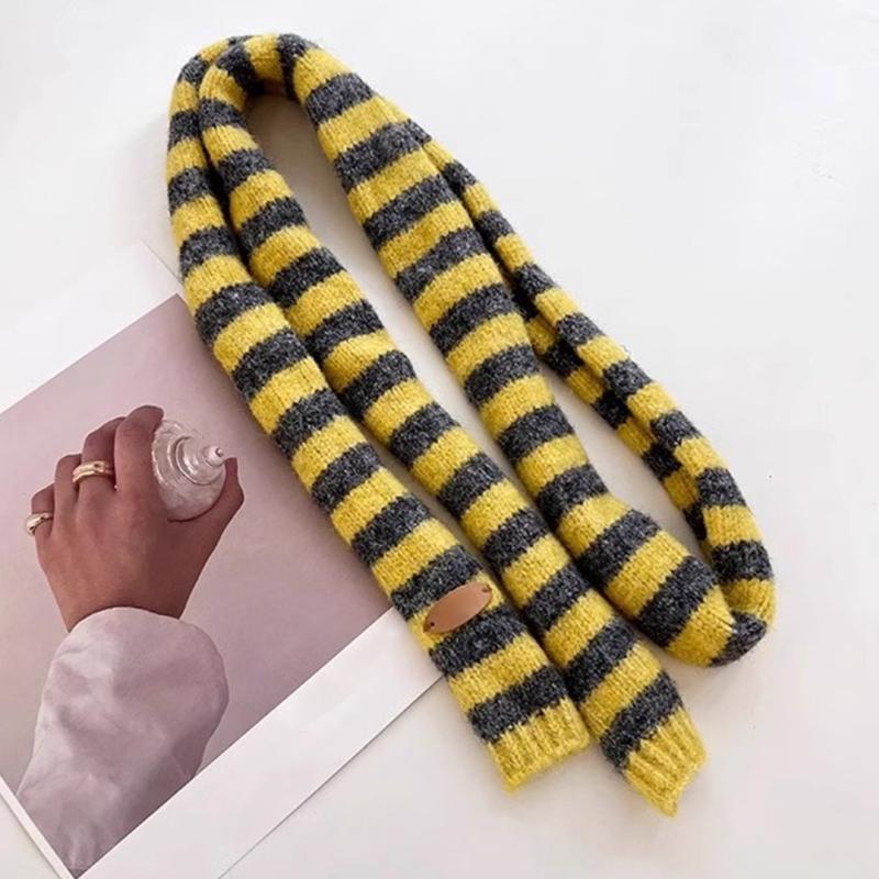 Knit Scarf for Women Long Skinny Belt Necktie Neck Scarf Girls Photo Props Long Neckerchief Skinny Scarf Necktie