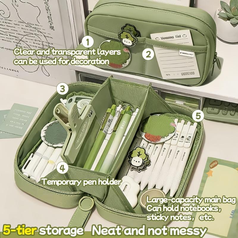 Ins style large-capacity pen bag, new makeup bag, pencil stationery storage box, stationery pen bag