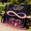 1pc Infinity Heart Outdoor Flannel Blanket Soft All Season Polyester Throw , Perfect for Picnics & Travel , Picnic Accessory