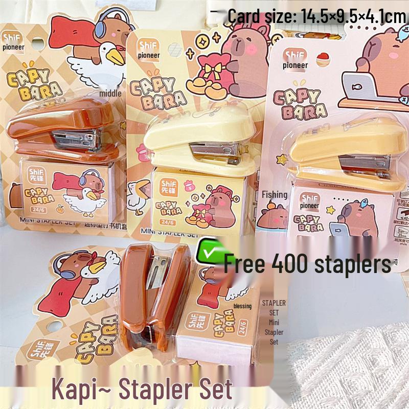 Capybara Cartoon Mini Stapler Set