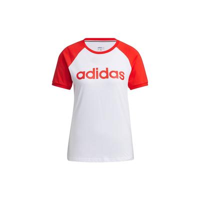 Neo Essentials Linear Tee Baseball Sports Color Block Print Raglan Sleeve T-Shirt Women Tops White GP5557