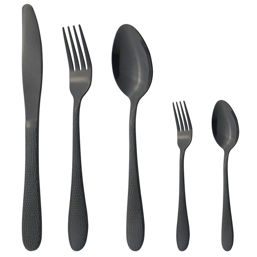 5Pcs Rainbow Flatware Cutlery Set Stainless Steel Dinnerware Set Knife Dessert Fork Spoon Tableware Home Kitchen Silverware Set