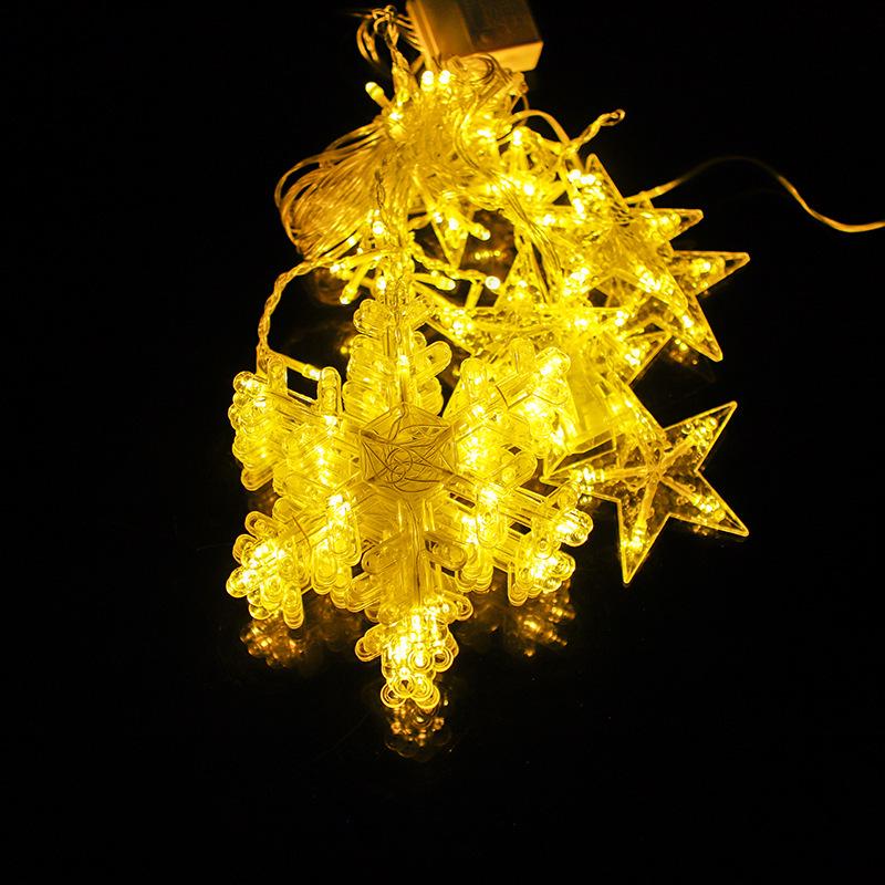 LED Snowflake Christmas String Lights, 220V Plug-In, Colorful Decorative Curtain Lights for Holiday Scenes 220V EU Plug