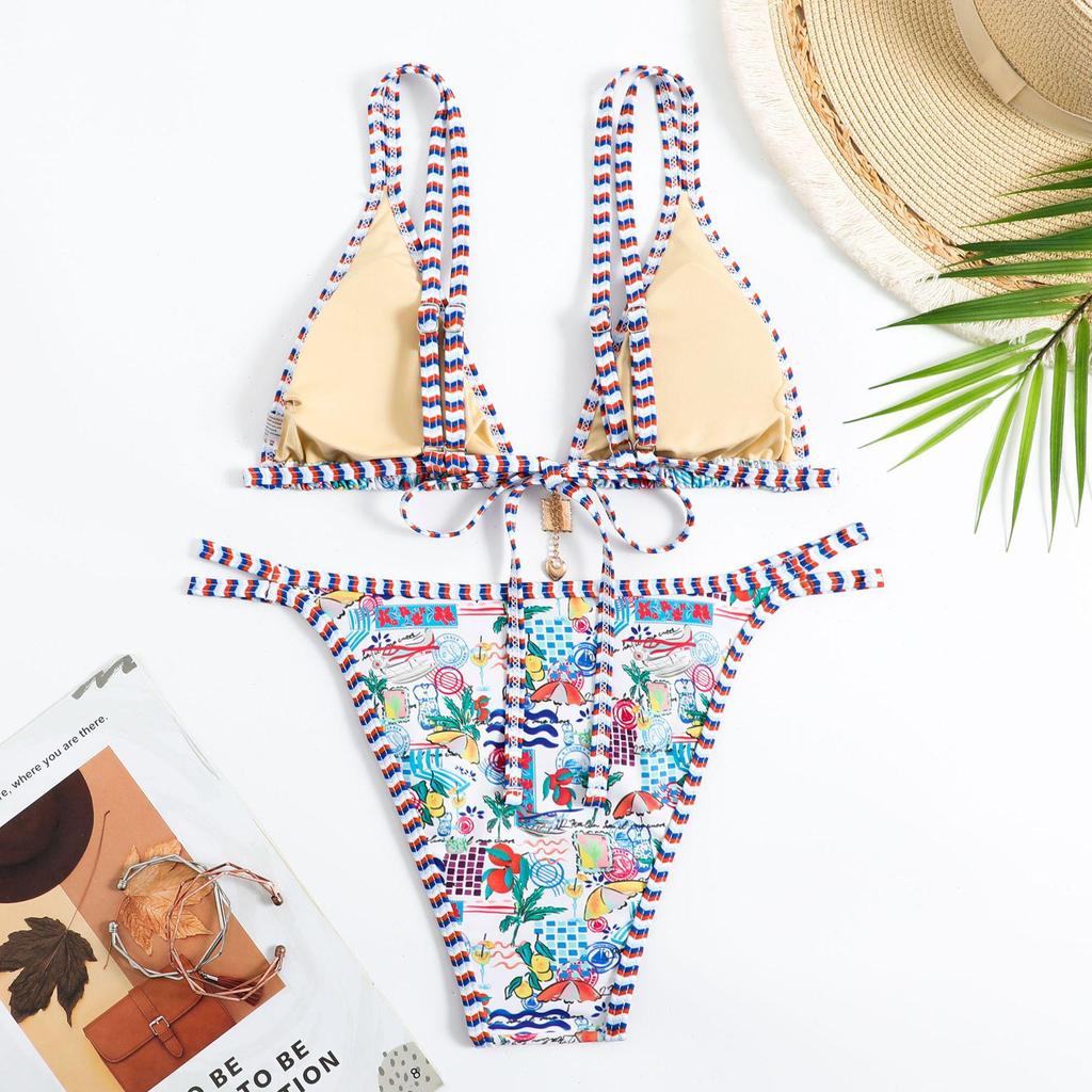 2025 Sexy Printed Bikini Swimsuit - European & American Fashion for Women
