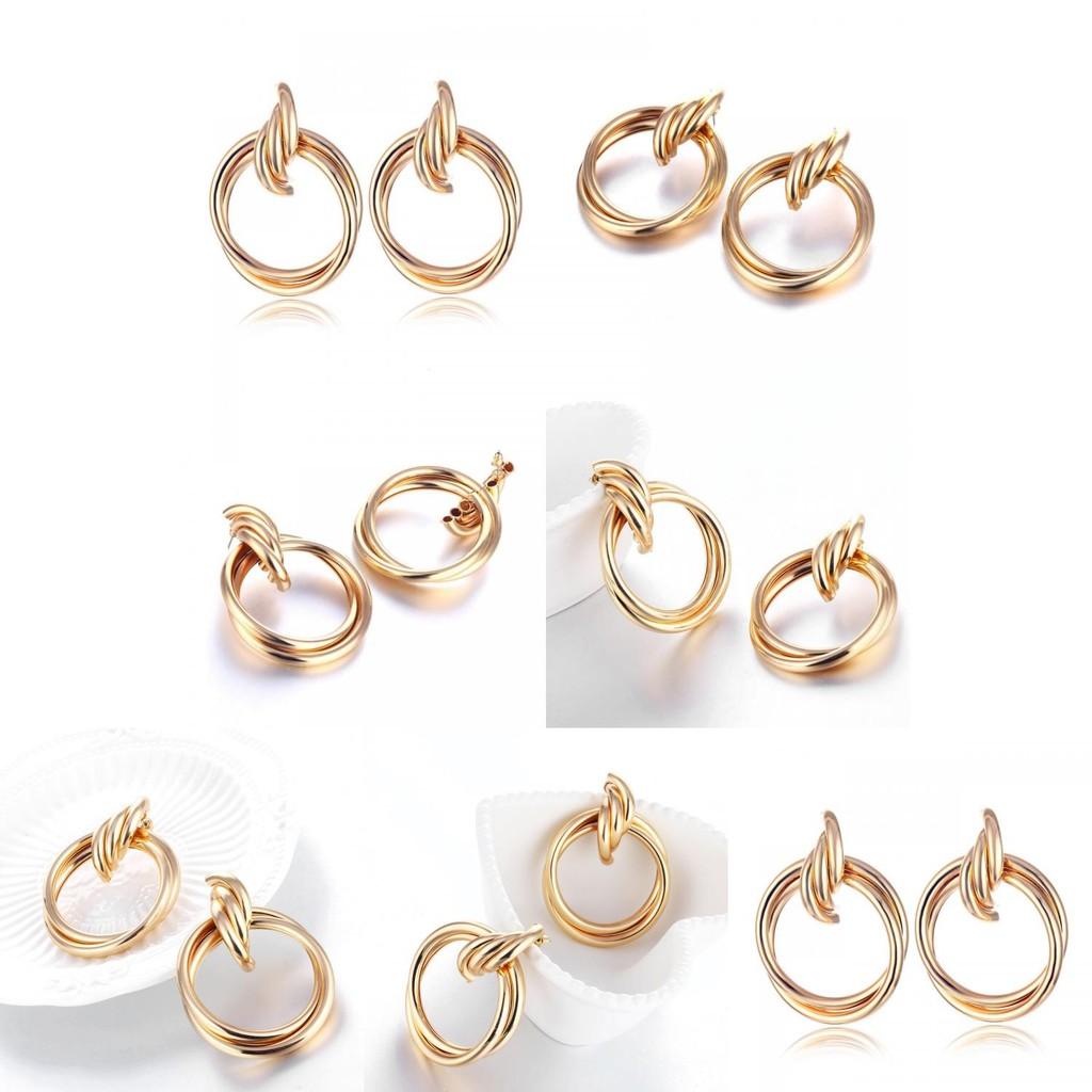 Boucles d'Oreilles Géométriques Élégantes en Alliage Pour Femmes Tendance Style Urbain Bijoux de Mode