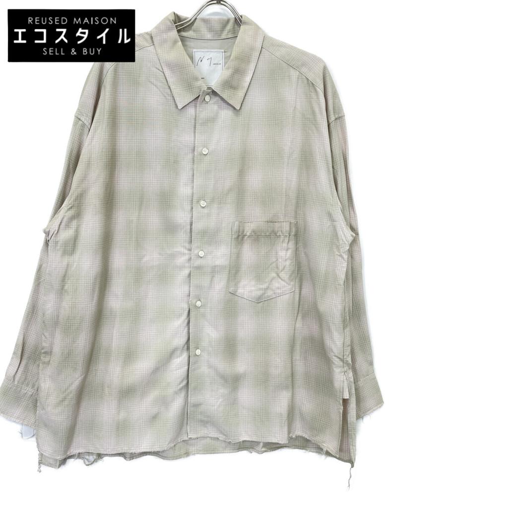 ANCELLM ANC-SH61-A OMBRECHECK SHIRT tops 2 Beige x greenUsed