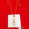 Vietnam Sand Gold Zodiac Horse Enamel Necklace: Women's Rocking Horse Pendant Clavicle Chain