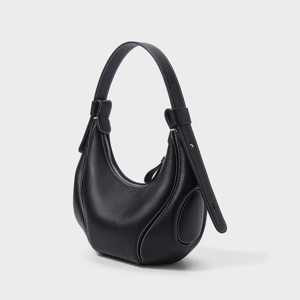 Women's Fashion Single Shoulder Underarm Bag Summer Top Layer Cowhide Commuter Horn Bag Crossbody Genuine Leather Women's Bag