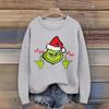 Women's Christmas Print Cardigan Long Sleeve Round Neck Knit Top