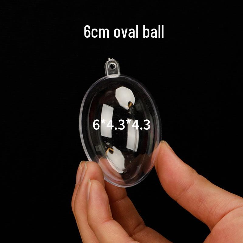 Christmas Heart-Shaped Acrylic Ornament - Transparent Hanging Ball Decoration