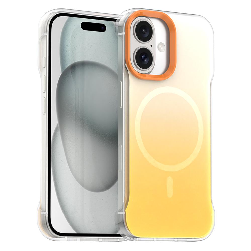 For iPhone 16 Plus Magnetic Case Gradient Design Borderless IMD TPU+PC+PET Phone Cover