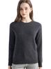Round Neck Long Sleeve Cashmere Pullover - 2025 Women's Solid Color Knit Base Layer Sweater
