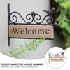 Bird Pattern Wooden Hanging Pendant Iron Art Welcome Wall Hanging Decor  Garden Yard