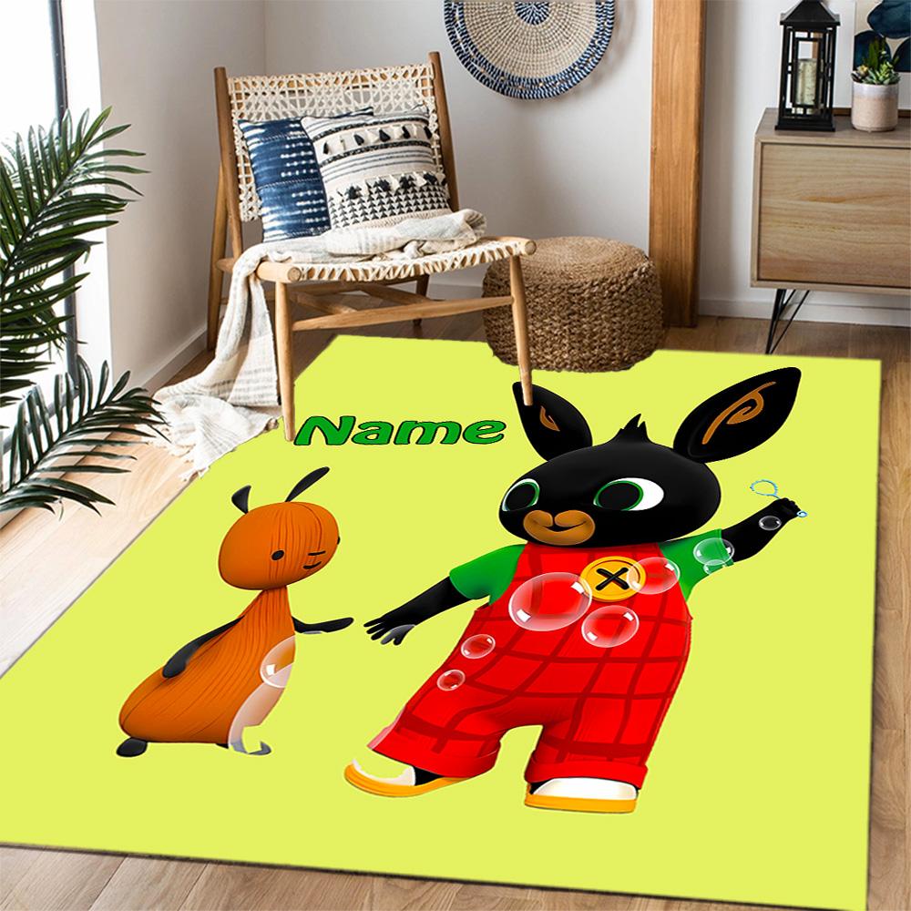 Bunny Friend Personalized Text Floor Mat Perfect for Balcony Hallway Decorate room Living Rooms Anti-slip Rug Anime Office Decor Best for Christmas