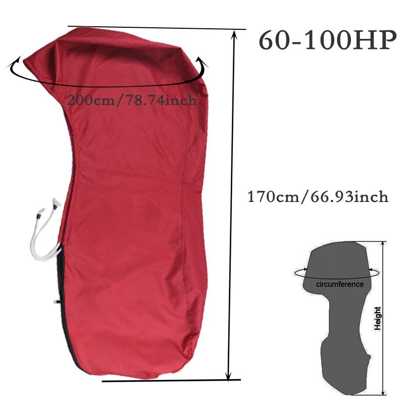 600D Red 6HP-225HP Yacht Half Outboard Motor Engine Boat Cover Anti UV Dustproof Cover Marine Engine High Quality Protection Waterproof Cover