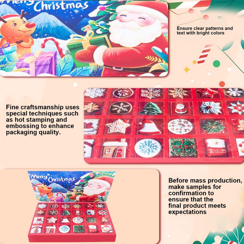 Christmas Advent Calendar Empty Box 24 Grids Gift Candy Boxes Creative Fillable Christmas Countdown Advent Calendar For Kids
