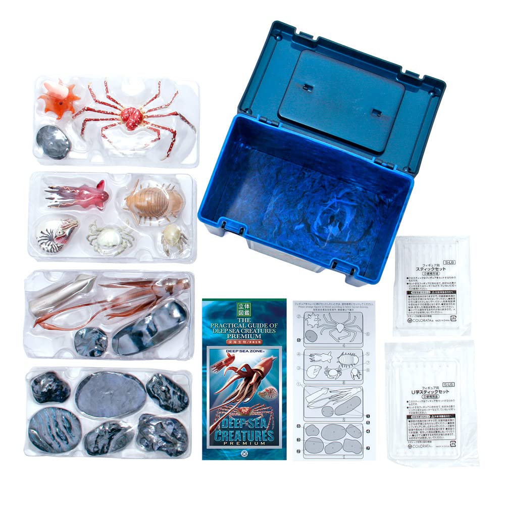 Calorata Deep Sea Creatures 3D Encyclopedia Crab 8 Species Includes Instruction Manual and Realistic Figures Birthday Present Gift Sanitation Law Toy
