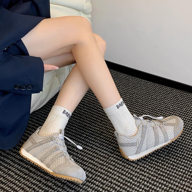 2025 new summer fashion versatile casual sports shoes women's thick-soled heightening breathable mesh running shoes