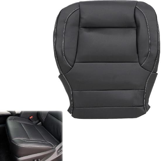NLQR Pokrowiec na dolną część siedzenia kierowcy lub pasażera, skóra bez perforacji, czarny #H2U H1Y 4AA Kompatybilny z Chevy Silverado Sierra Tahoe