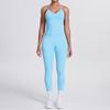 Seamless solid color beauty back vest, trousers, yoga suit set, tight running, fitness, yoga two-piece set