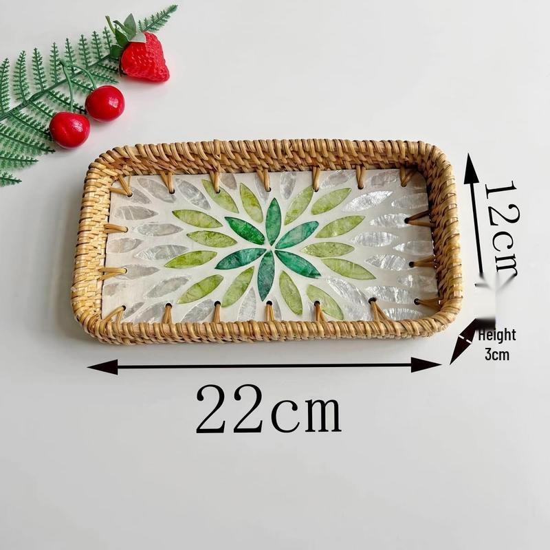 

Hand-Woven Rattan Shell Storage Basket