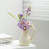 Ceramic Vase Retro Porcelain Teapot Relief Tulip Flower Vase Flower Arrangement Accessories Flowerpot Home Decoration