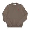 Ami Hks201 001 281 Ami De Coeur Small Heart Logo V Neck Mens Knit
