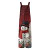Women's Christmas Print Solid Wide Leg Strapless Tank Pocket Casual Onesie