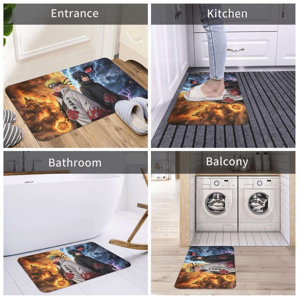 Anime Itachi Uchiha Narutos Doormat Non-Slip Bathroom Kitchen Mat Toilet Floor Door Entrance Carpet Rug