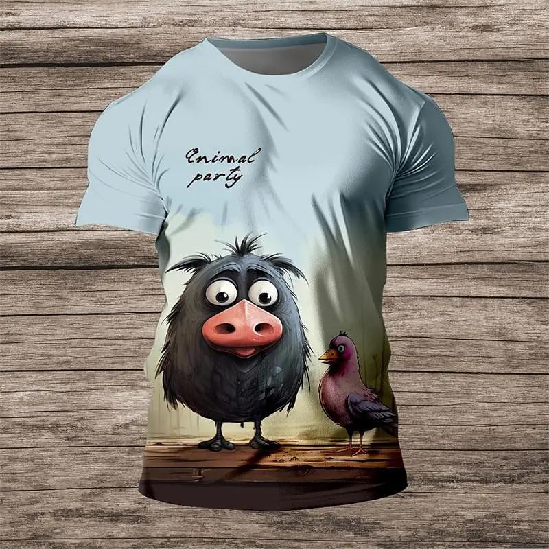 

Забавная футболка с 3D животным принтом для мужчин, повседневные топы с круглым вырезом и короткими рукавами, летняя уличная трендовая свободная футболка, модная удобная одежда M