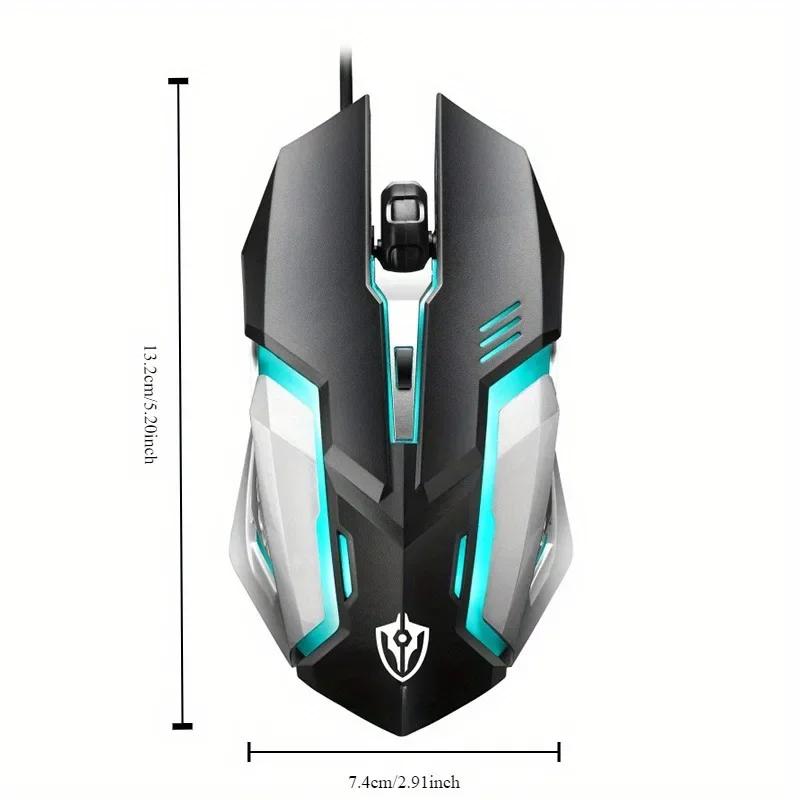 LED Backlit Wired Mouse Office Computer Gaming Mouse for Desktop Laptop