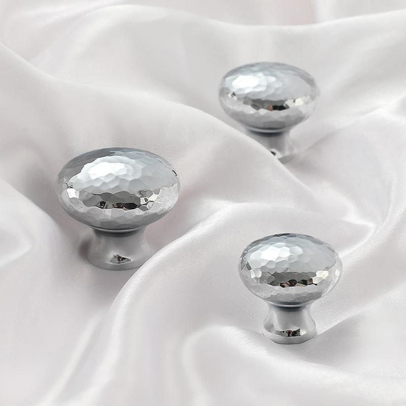 Brass Silver Ball Furniture Pull Handles Hand-Forged Hammer Cabinet Handles Door Drawer Knob Kitchen Wardrobe Cupboard Pulls