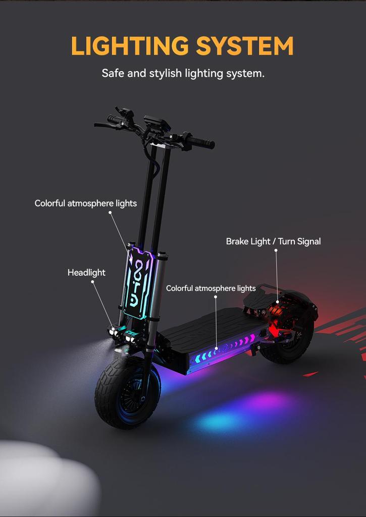 OOTD T90 4200W Off-road Scooter, 85 Km/h, 31.2 Ah Battery, 100 Km Range, Hydraulic Brakes, Suitable for Adults