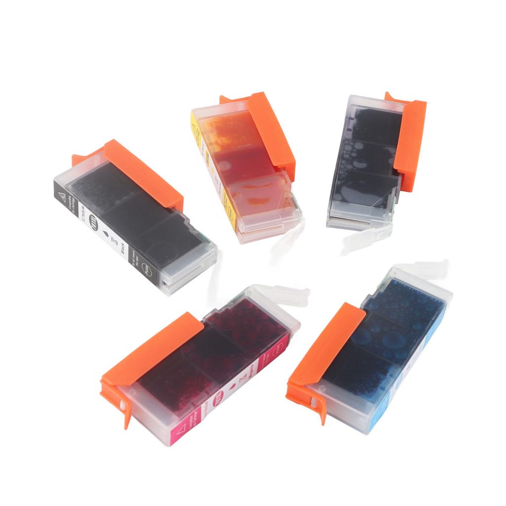 Ink Cartridge Clear Fadeless Smoothly Print Printer Cartridge for PIXMA TS707 TR8570 TS8170 BK BK C M Y PB