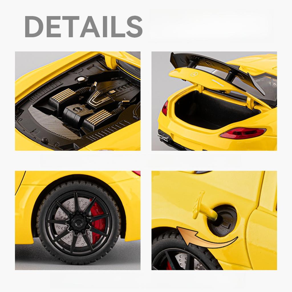1:24 SLS AMG Alloy Cars Model Toy Simulation Metal Diecast Supercar Models Decorations Kids Birthday Gifts Collection
