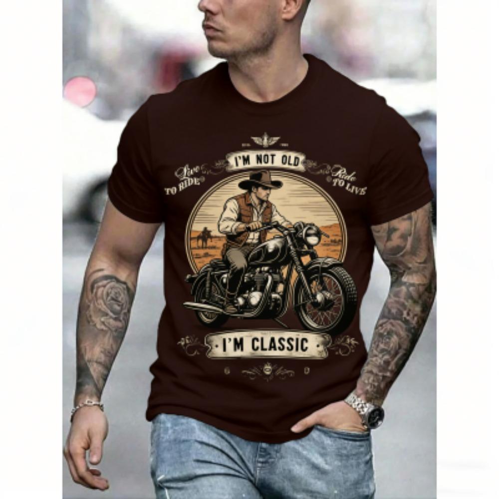Europe America Summer Men's T-Shirt Motorcycle 3D Print Tees Top Street Casual Loose Outdoor Short Sleeve Plus Size Women T-shirt