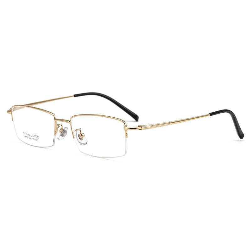 Business Men Ultralight Pure Titanium Glasses Frame For Myopia Reading Prescription Spectacles Half Rim Eyewear