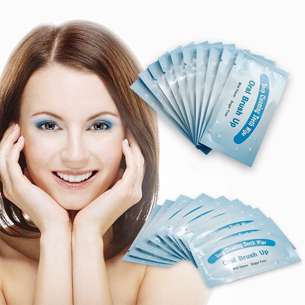 Lingettes nettoyantes dentaires jetables, brosse à dents, lingettes pour les doigts, saveur menthe, nettoyage des dents, outils d'hygiène bucco-dentaire