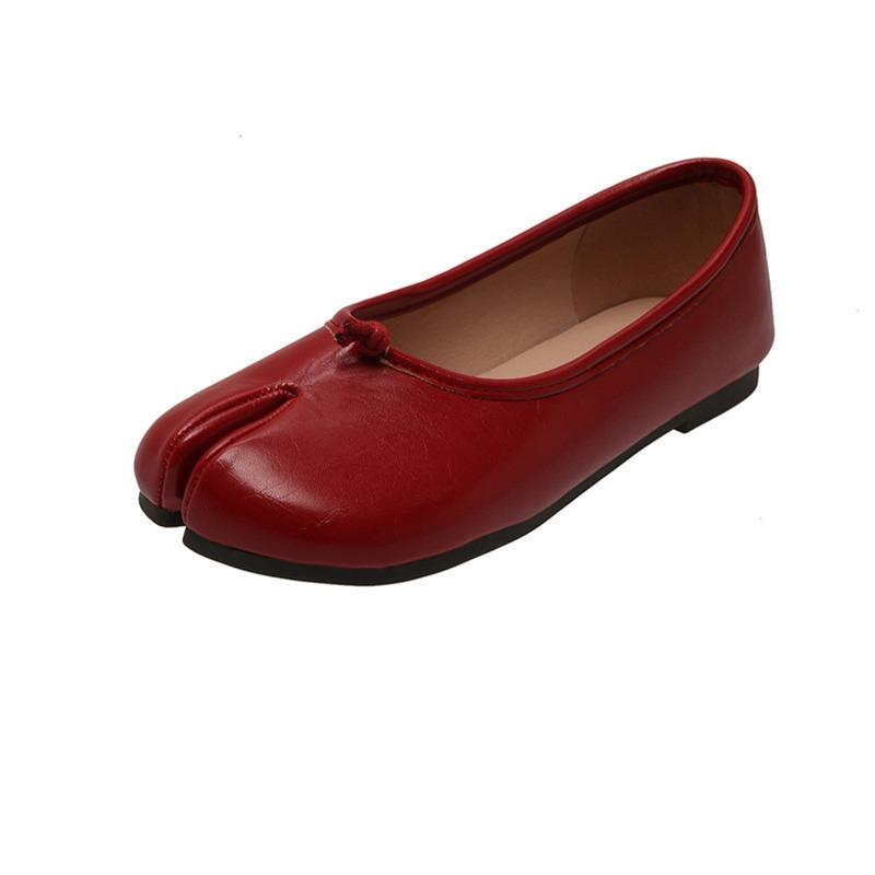 Damen Ballerinas Bequeme Loafer zum Gehen Mode Weiches Leder Gespaltene Zehen Ballettschuhe Damen Lässig Mädchen Tanzschuhe Damen