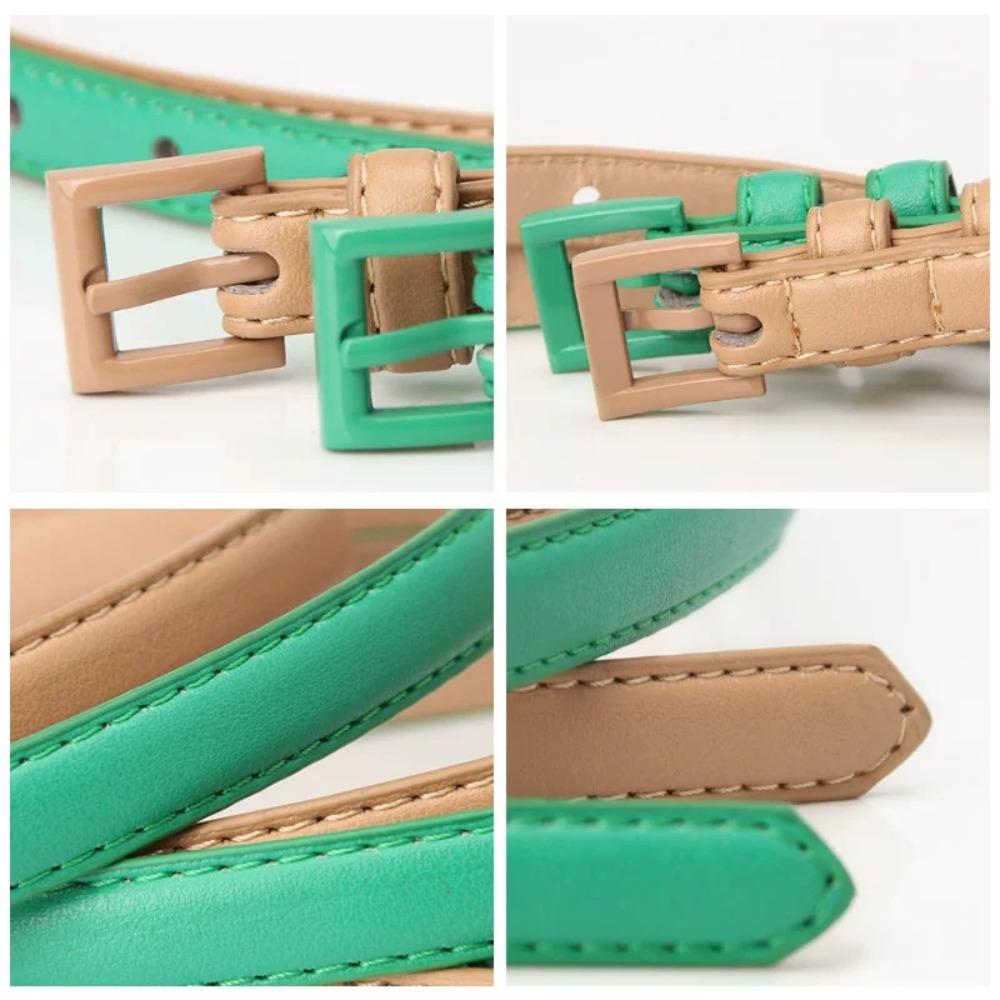 Elegant Thin Waist Belt Vintage Dress Waistband Retro Candy Color Belt  Jeans Decoration