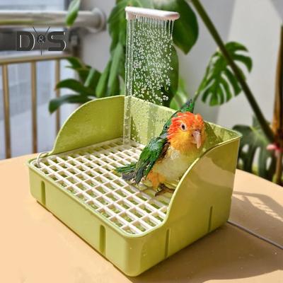 Automatische Vogelbadewanne mit Pumpe, großer Papageien-Duschbrunnen, Sittich-Badewannenhahn für Ziervögel, Nymphensittiche, Conure, Wellensittiche, Unzertrennliche