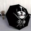 Drummer KISS Automatic Folding Cute Windproof Umbrella with Sturdy Iron Frame, Portable Compact Travel Umbrella All-Season Use Parties 0807062