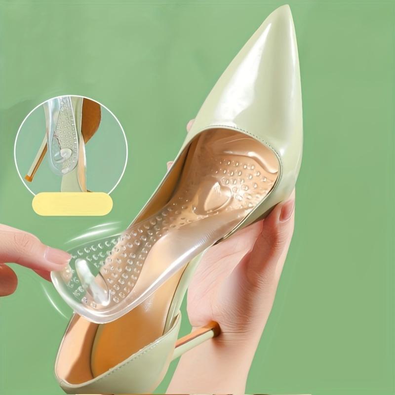 1pair Transparent Silicone Insoles, Soft Comfortable Non-slip Insoles For High Heels And Sandals