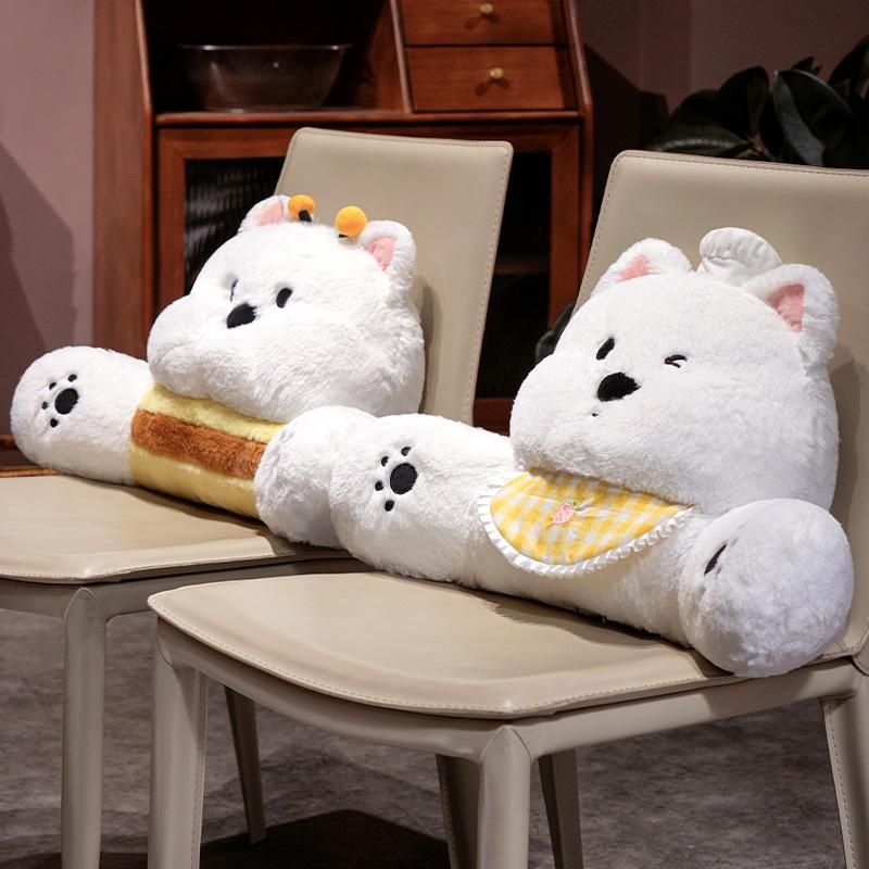 Non-Toxic Cartoon Bedside Soft Animal Dog Backrest Sofa Cushion Plush Triangle West Highland White Terrier Dog Pillow On The Bed Gifts